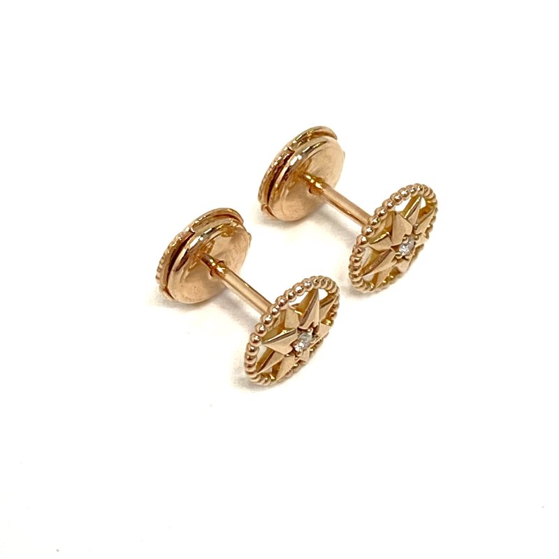 △ Christian Dior 迪奧 Petite Joaillerie Rose des Vents Diamond 18K Rose Gold Earrings 1pair 小碼鑽石18K玫瑰金耳環 一對 - 247007429-3