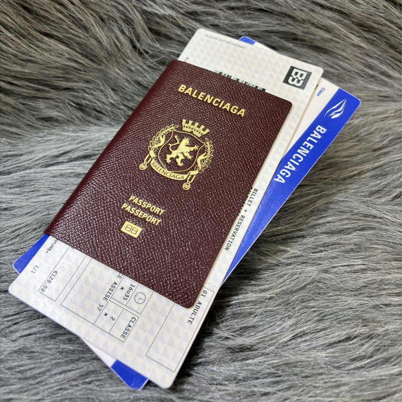 BALENCIAGA 巴黎世家 787777 限量 紅棕色 護照 機票 卡夾 證件套 長夾 皮夾 拉鍊 零錢袋-3
