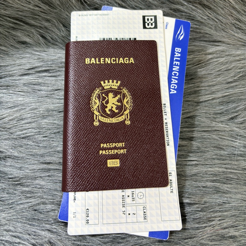 BALENCIAGA 巴黎世家 787777 限量 紅棕色 護照 機票 卡夾 證件套 長夾 皮夾 拉鍊 零錢袋-5