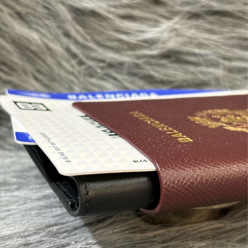 BALENCIAGA 巴黎世家 787777 限量 紅棕色 護照 機票 卡夾 證件套 長夾 皮夾 拉鍊 零錢袋-9