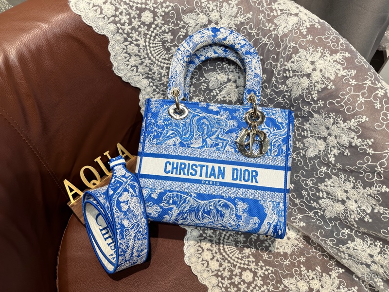 Dior Lady D-Lite Medium 藍白刺繡青花瓷-1