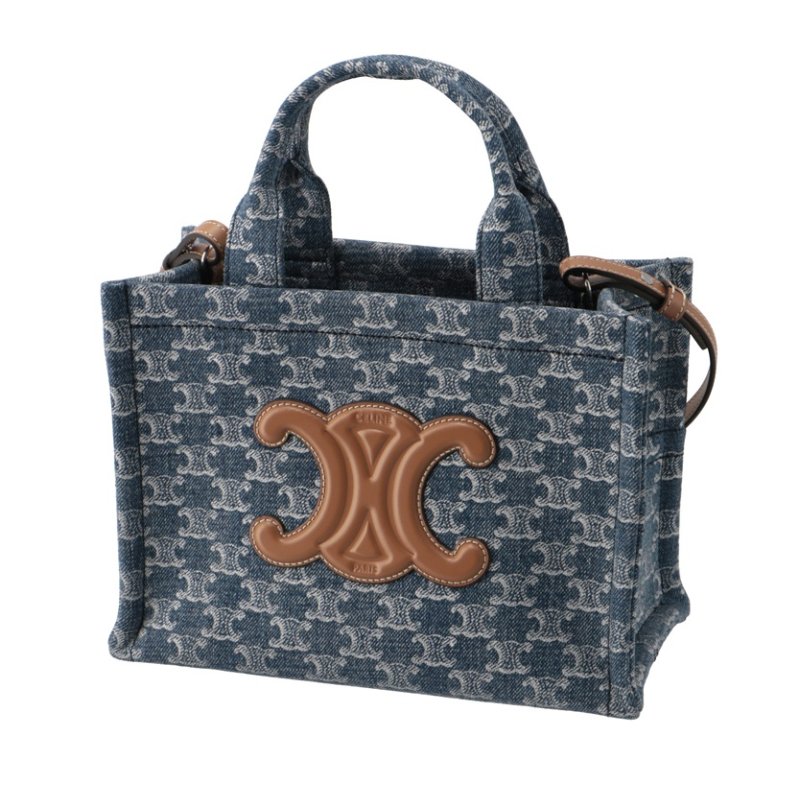 Celine 199162 凱旋門圖紋丹寧牛仔小型 Cabas Thais包 付可斜背長肩帶《2024季度新品》-7