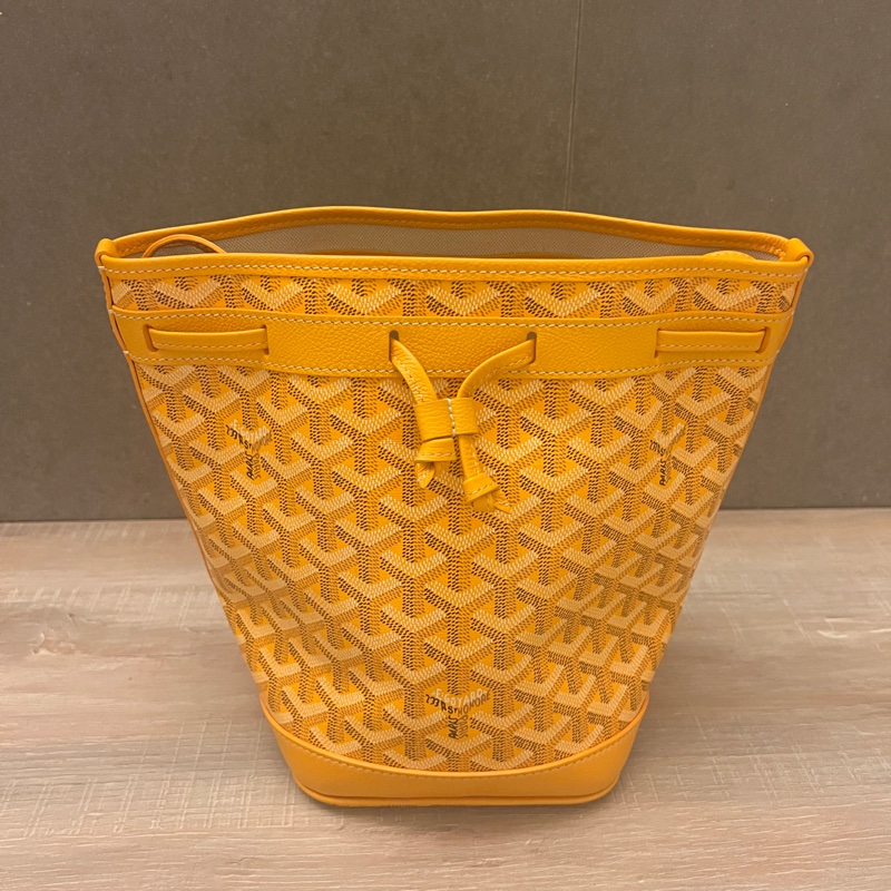 Goyard 黃色招財水桶包-5