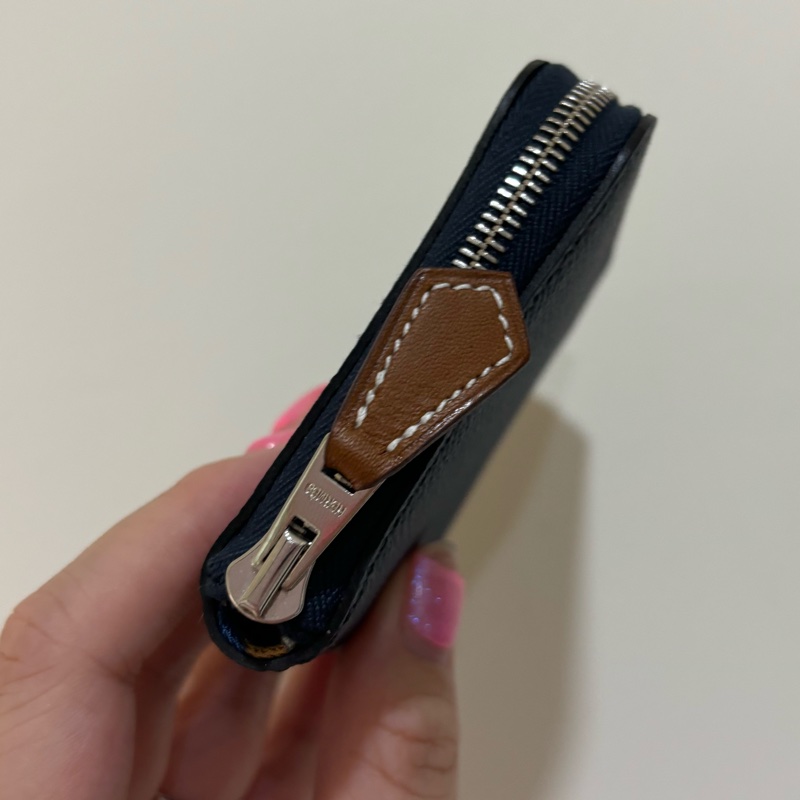 現貨商品 全新商品 全配商品 台灣購證 Hermes 經典絲巾零錢包 普魯士藍內拼豹紋愛心 法國製造-1