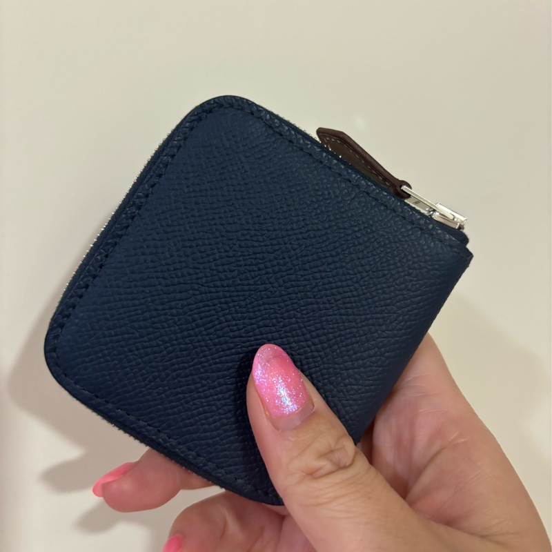 現貨商品 全新商品 全配商品 台灣購證 Hermes 經典絲巾零錢包 普魯士藍內拼豹紋愛心 法國製造-7