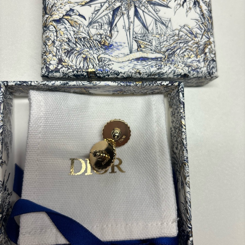 Dior 全新 已絕版色Petit CD Baroque 耳釘 透紫色-7