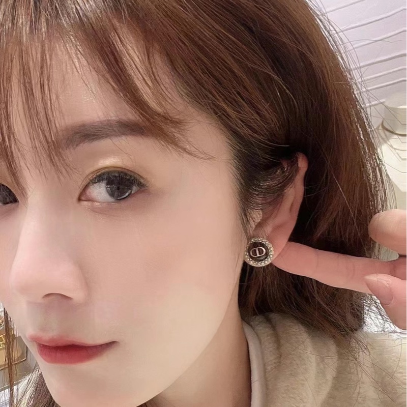 Dior 全新 已絕版色Petit CD Baroque 耳釘 透紫色-12