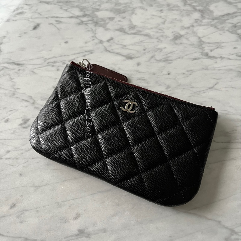 CHANEL經典黑銀一字拉鍊包 荔枝牛皮❗️尚未抵台-1