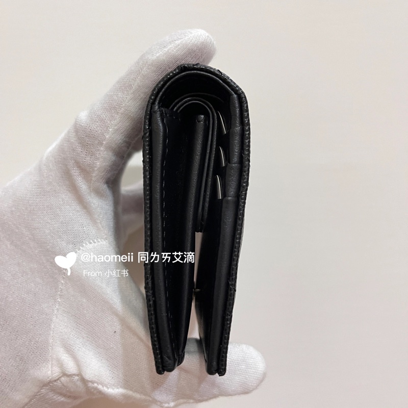 Chanel 24s 菱格雕花紋對折短夾 大logo-2