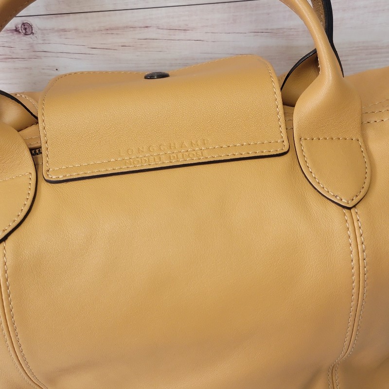 LONGCHAMP Le Pliage Cuir 系列小羊皮寬背帶短把折疊水餃包-5