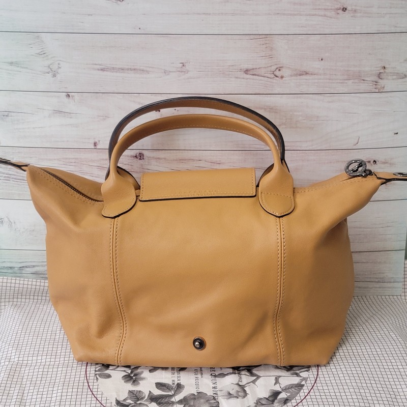 LONGCHAMP Le Pliage Cuir 系列小羊皮寬背帶短把折疊水餃包-12