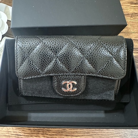 Chanel 單層卡夾零錢包 銀釦 全新