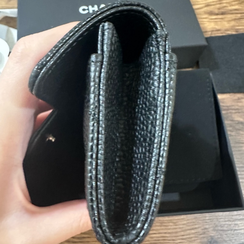 Chanel 單層卡夾零錢包 銀釦 全新-2