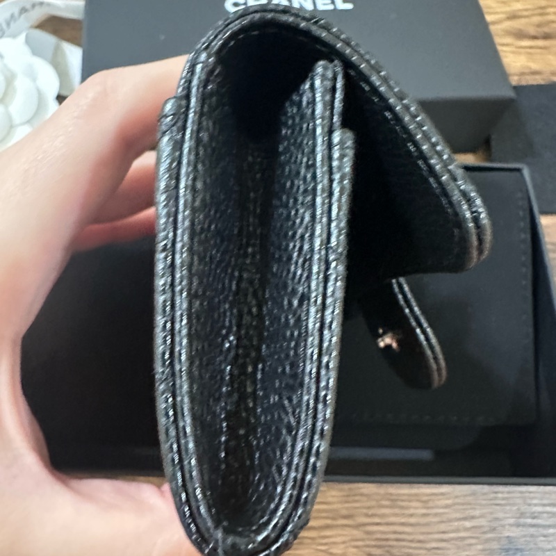 Chanel 單層卡夾零錢包 銀釦 全新-6