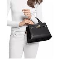 Michael Kors REED荔枝紋手提/斜背兩用包(中/黑)-1