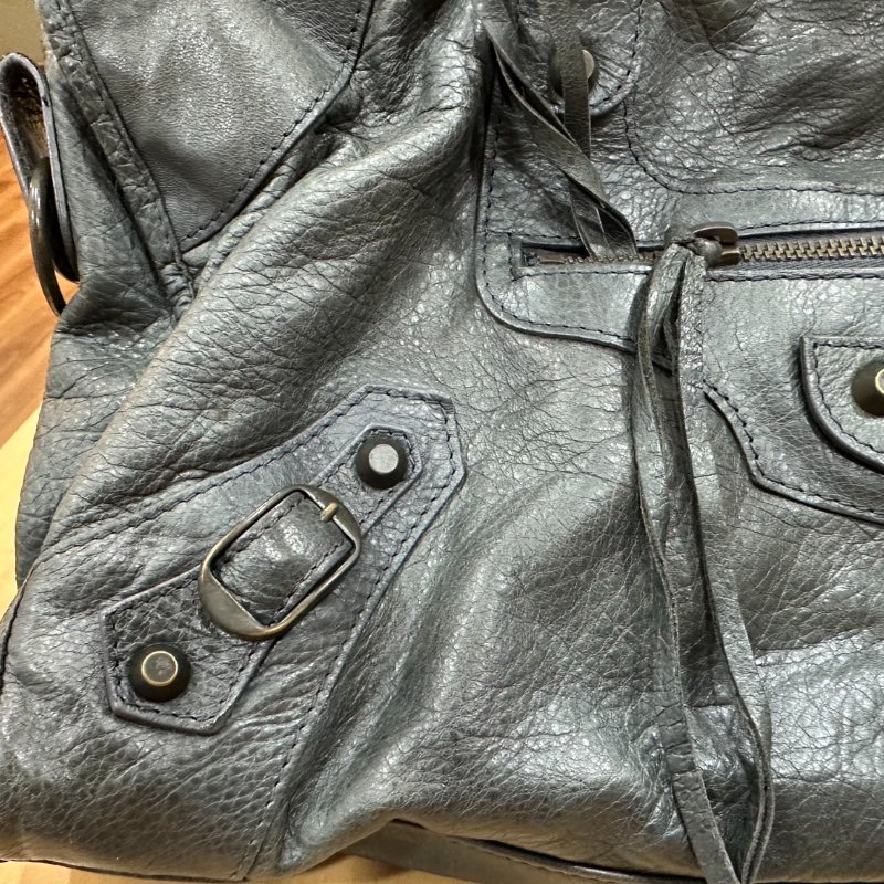 BALENCIAGA 巴黎世家Part-time小釦機車包(鐵灰色)-4