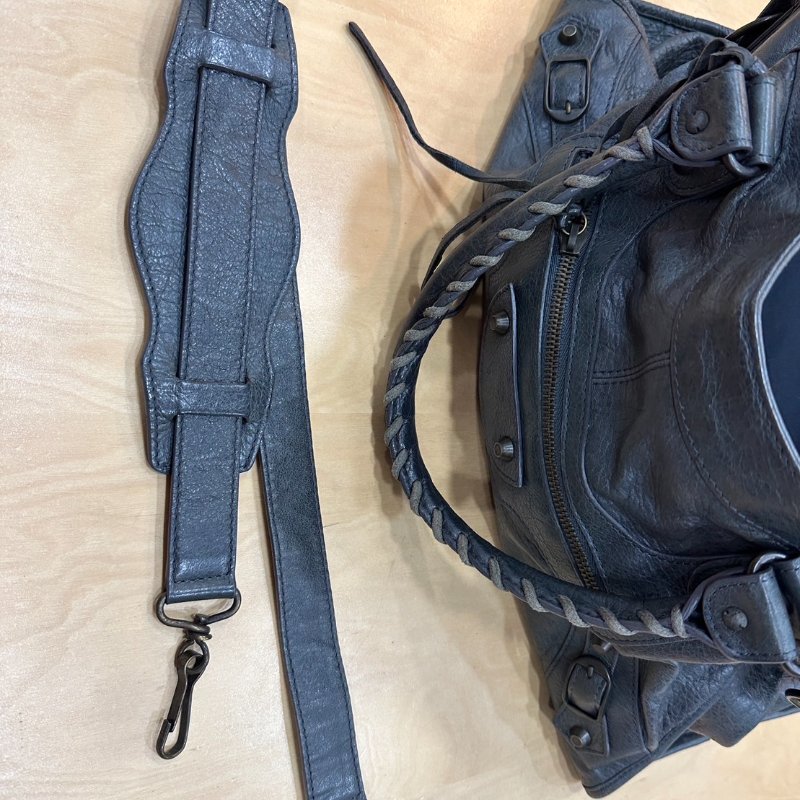 BALENCIAGA 巴黎世家Part-time小釦機車包(鐵灰色)-15