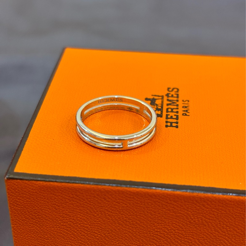 台灣櫃上買不到 現貨商品 全新商品 澳門購證 Hermes 白金戒指 結婚戒指 Ariane 尺寸53號-20