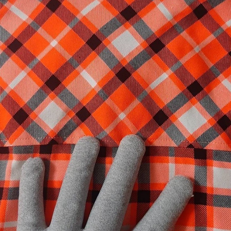 美版正品DIESEL 柴油 男螢光橘格紋重磅微彈性短袖襯衫M-3