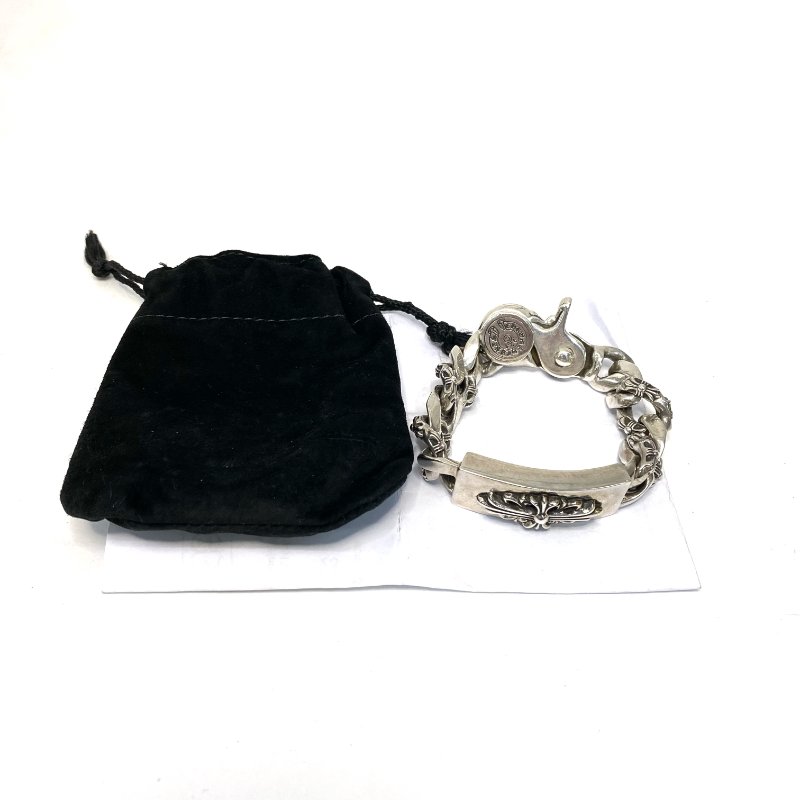 △ Chrome Hearts 克羅心 Floral Cross 925 Sterling Silver Fancy Chain Bracelet 925純銀花十字手鏈 - 247007425-1