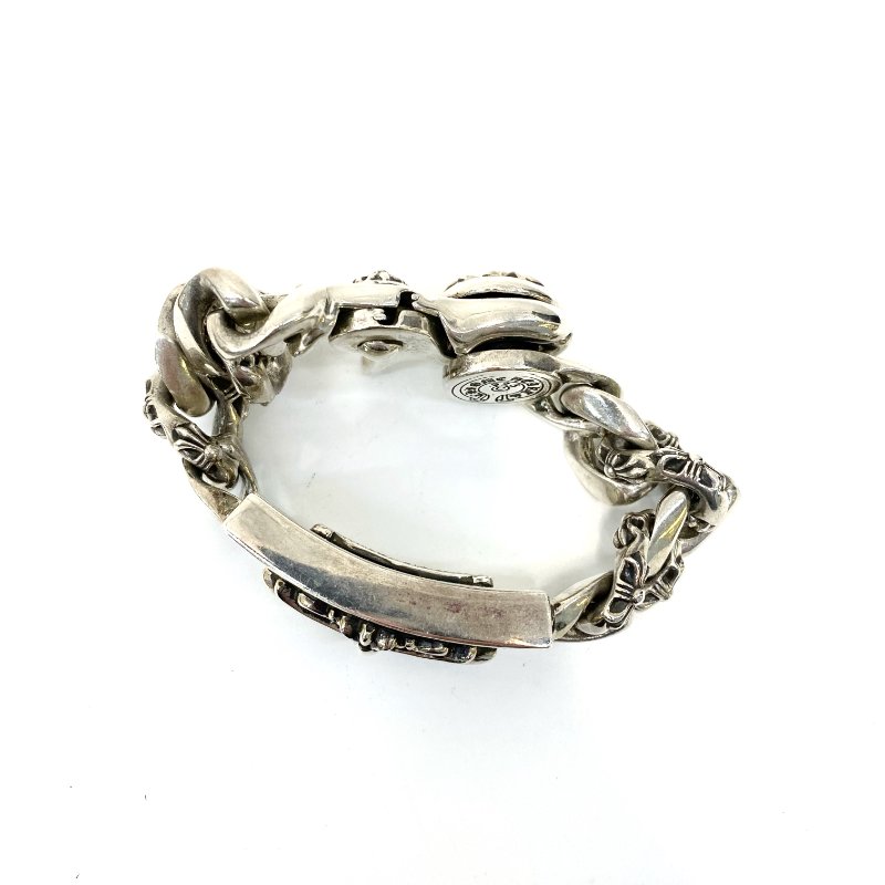 △ Chrome Hearts 克羅心 Floral Cross 925 Sterling Silver Fancy Chain Bracelet 925純銀花十字手鏈 - 247007425-3