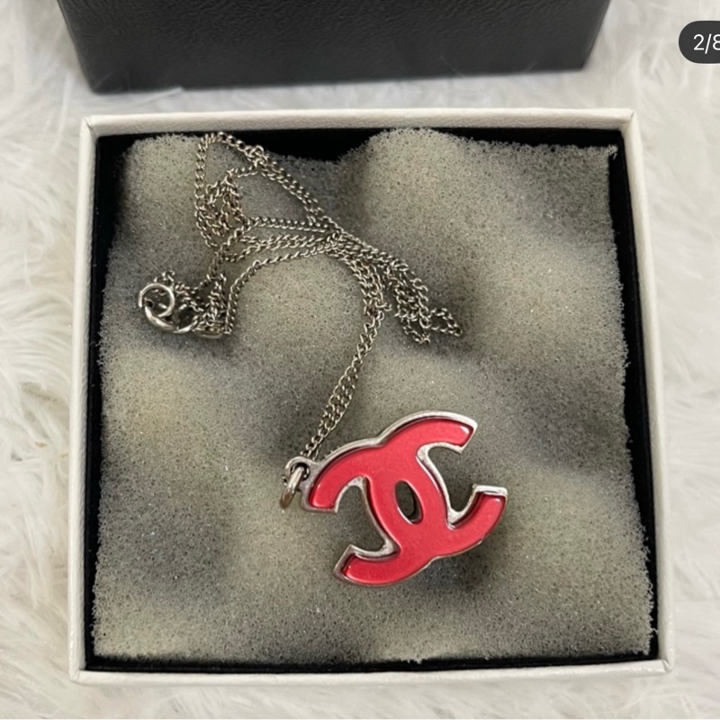 CHANEL壓克力雙色項鍊-3