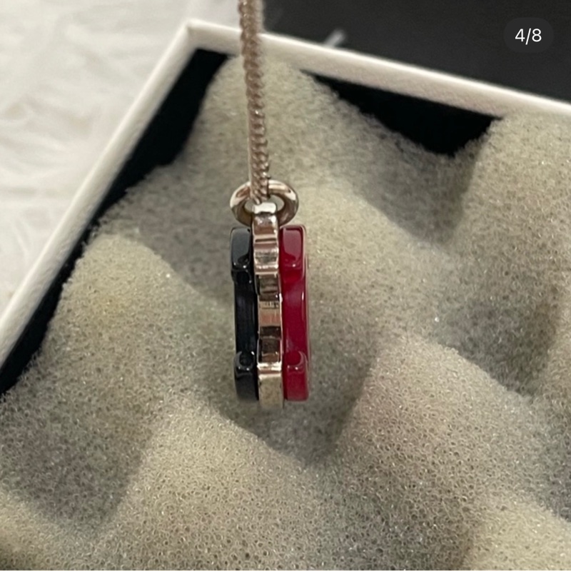 CHANEL壓克力雙色項鍊-5