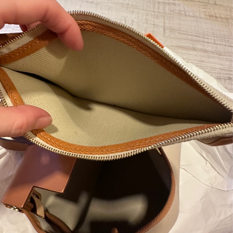 二手真品 Hermes 愛馬仕 Herbag 31 金棕金 冰川白-8