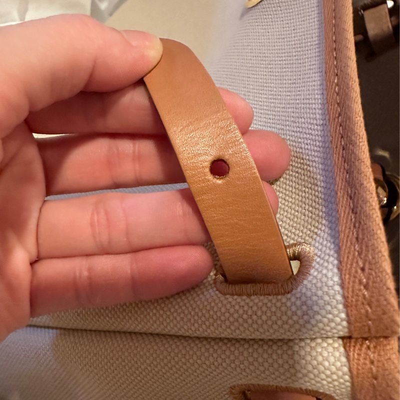 二手真品 Hermes 愛馬仕 Herbag 31 金棕金 冰川白-18