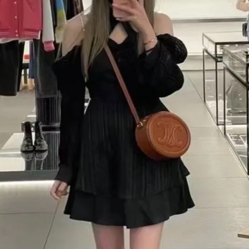 Celine 198603 凱旋門 Cuir Oval 中款月餅包 黃褐色《2024季度新品》-6