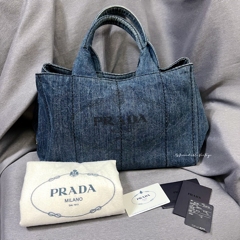 Prada Denim Handbag 牛仔 丹寧 布袋-0