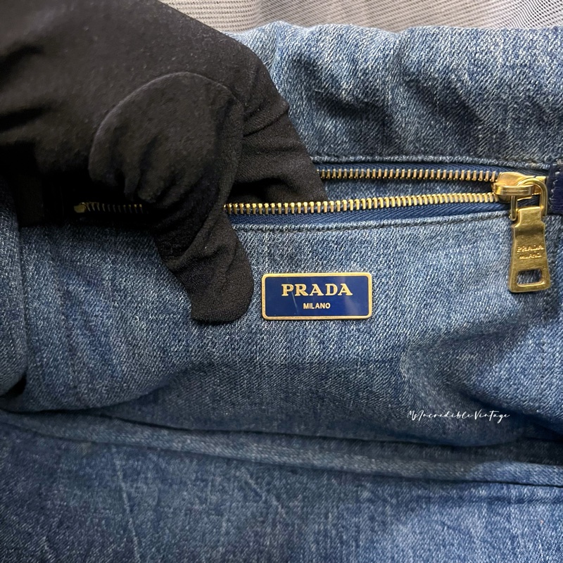 Prada Denim Handbag 牛仔 丹寧 布袋-5