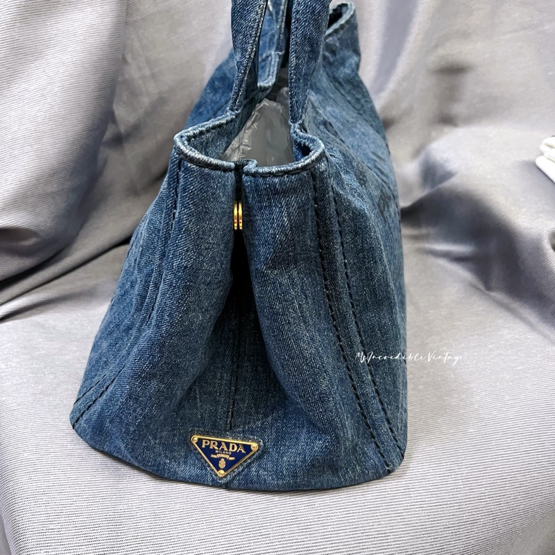 Prada Denim Handbag 牛仔 丹寧 布袋-9