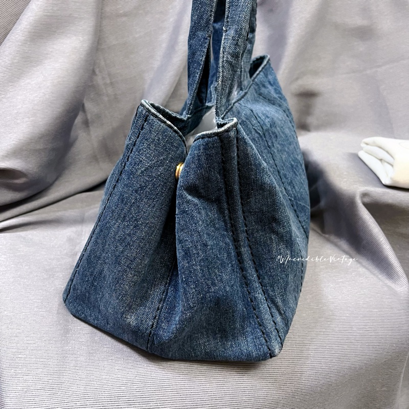Prada Denim Handbag 牛仔 丹寧 布袋-10