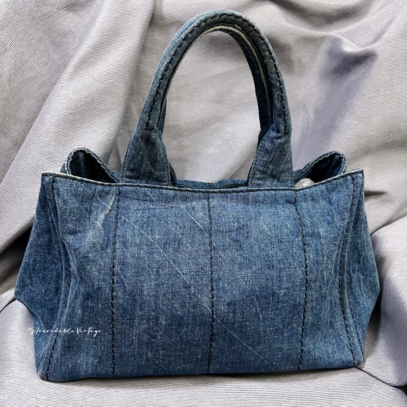 Prada Denim Handbag 牛仔 丹寧 布袋-15