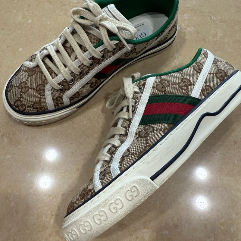 Gucci古馳經典緹花LOGO休閒鞋 平底鞋-15