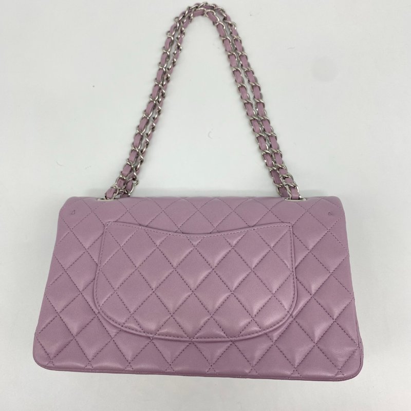 CHANEL 香奈兒 Classic Flap CF 粉紫色 羊皮25CM斜背包/肩背包-2