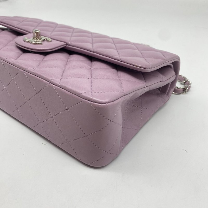 CHANEL 香奈兒 Classic Flap CF 粉紫色 羊皮25CM斜背包/肩背包-3