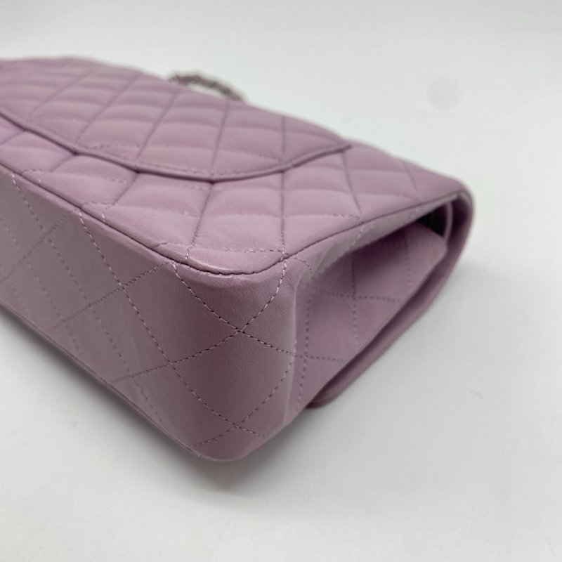 CHANEL 香奈兒 Classic Flap CF 粉紫色 羊皮25CM斜背包/肩背包-5