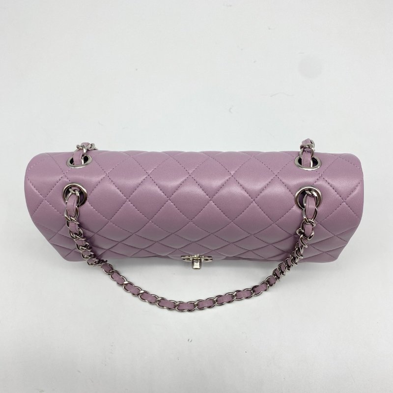 CHANEL 香奈兒 Classic Flap CF 粉紫色 羊皮25CM斜背包/肩背包-7