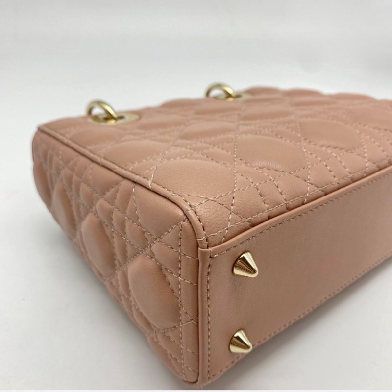 Christian Dior 胭脂色全皮MY ABCDior 四格黛妃/肩背包/二用包-9