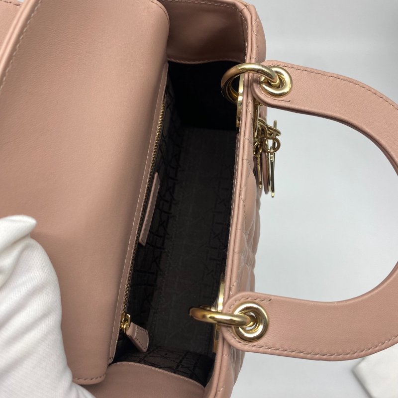 Christian Dior 胭脂色全皮MY ABCDior 四格黛妃/肩背包/二用包-10