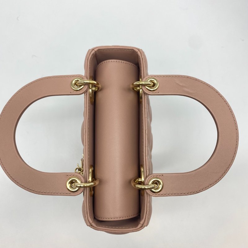 Christian Dior 胭脂色全皮MY ABCDior 四格黛妃/肩背包/二用包-11