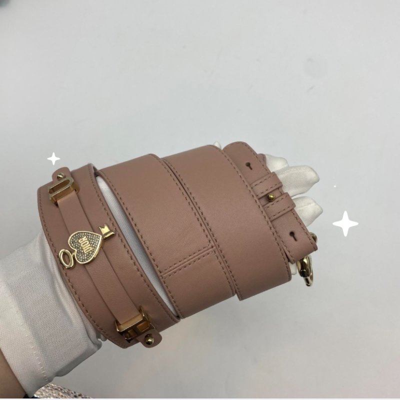 Christian Dior 胭脂色全皮MY ABCDior 四格黛妃/肩背包/二用包-12