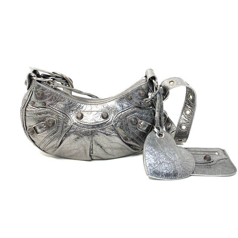 △ Balenciaga 巴黎世家 Le Cagole XS Silver Metallized Arena Lambskin Shoulder Bag 銀色金屬化小羊皮肩揹袋 671309 - 247007567-1