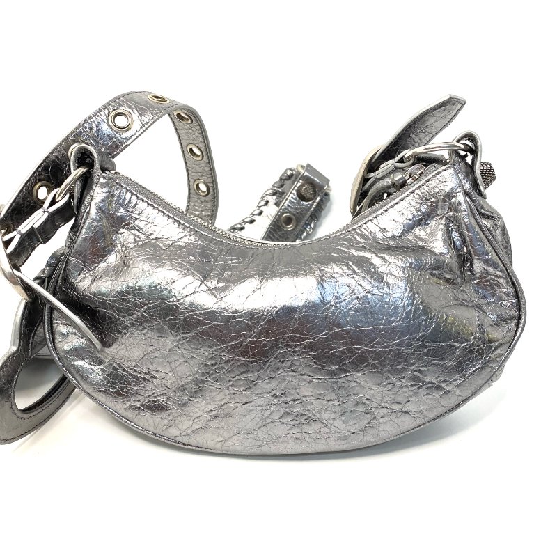△ Balenciaga 巴黎世家 Le Cagole XS Silver Metallized Arena Lambskin Shoulder Bag 銀色金屬化小羊皮肩揹袋 671309 - 247007567-2