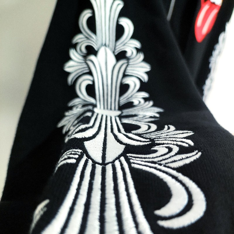 Chrome Hearts克羅心x滾石聯名刺繡版拉鏈帽衫-3