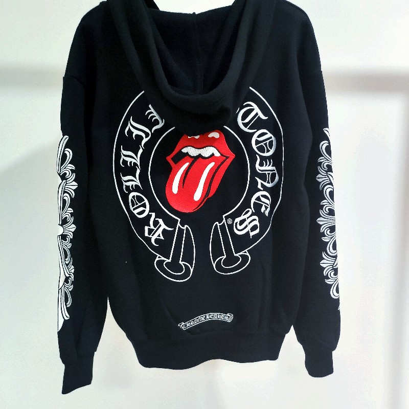 Chrome Hearts克羅心x滾石聯名刺繡版拉鏈帽衫-7