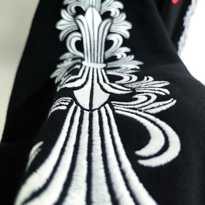 Chrome Hearts克羅心x滾石聯名刺繡版拉鏈帽衫-11