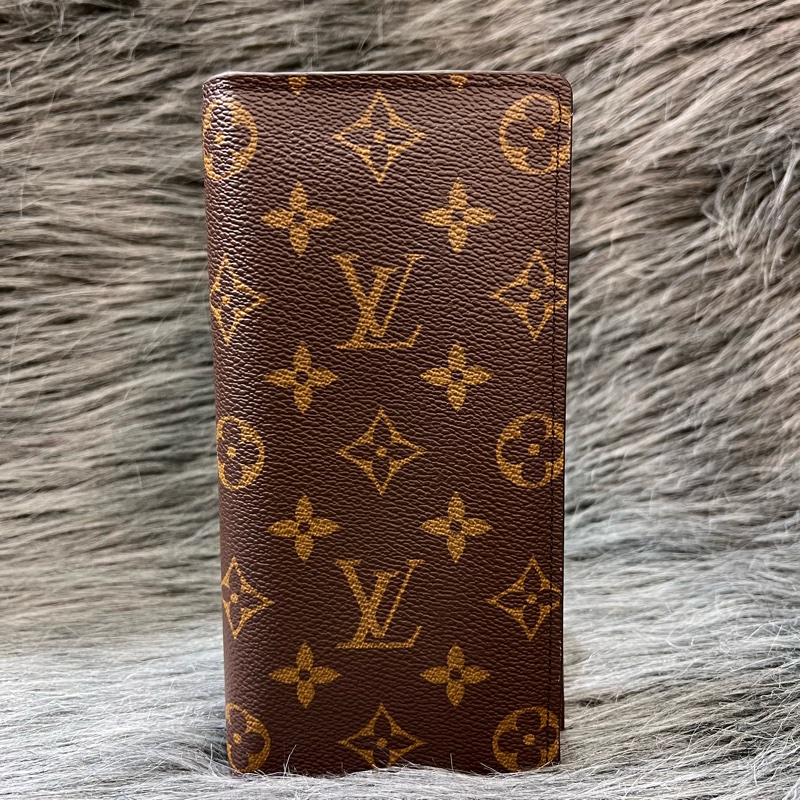 LV M66540 原花 老花 金釦 Brazza 長夾 皮夾 錢包 零錢包 錢夾-0